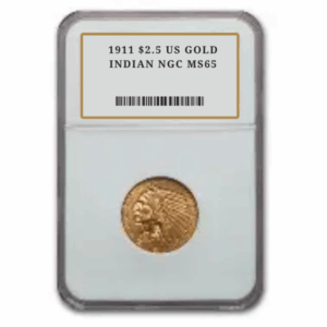 1911 $2.5 US GOLD INDIAN NGC MS65