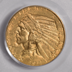 1911 $5 U.S. GOLD INDIAN NGC MS63