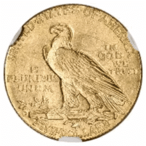 1913 $5 U.S. GOLD INDIAN NGC MS63