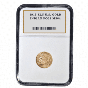 1915 $2.5 U.S. GOLD INDIAN PCGS MS64