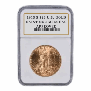 1915 S $20 U.S. GOLD SAINT NGC MS64 CAC APPROVED