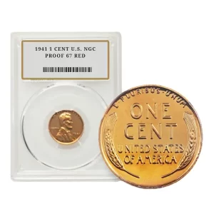 1941 1 CENT U.S. NGC PROOF 67 RED