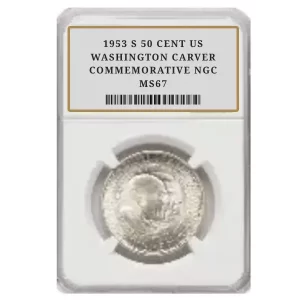 1953 S 50 CENT US WASHINGTON CARVER COMMEMORATIVE NGC MS67