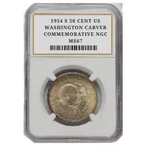1954 S 50 CENT US WASHINGTON CARVER COMMEMORATIVE NGC MS67