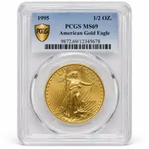 1995 1/2 OZAMERICAN GOLD EAGLE PCGS MS69
