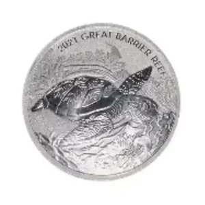 2 OZ SILVER AUSTRAILIAN GREAT BARRIER REEF TURTLE