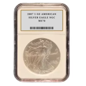 2007 1 OZ AMERICAN SILVER EAGLE NGC MS70