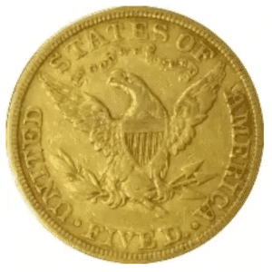 $5 U.S. GOLD LIBERTY, BETTER COINS