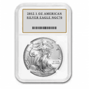 2012 1 OZ AMERICAN SILVER EAGLE NGC70
