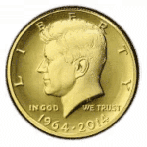2014 3/4 OZ U.S. GOLD KENNEDY ANNIVERSARY CAPSULE ONLY