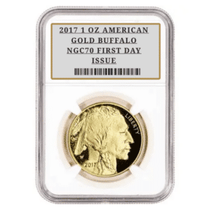 2017 1 OZ AMERICAN GOLD BUFFALO NGC70 FIRST DAY ISSUE
