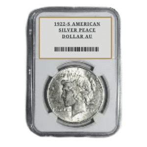 1922-S AMERICAN SILVER PEACE DOLLAR AU