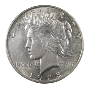 1923 D $1 U.S. SILVER PEACE AU
