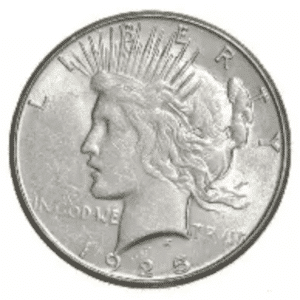1925 S $1 U.S. SILVER PEACE AU