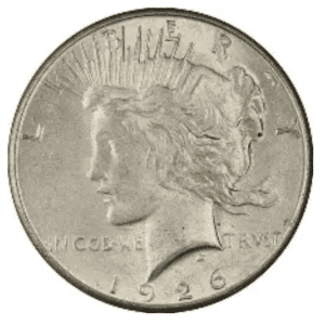 1926 S $1 U.S. SILVER PEACE AU