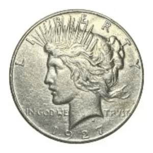 1927 $1 U.S. SILVER PEACE AU