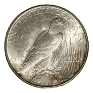 1934 D $1 U.S. SILVER PEACE AU