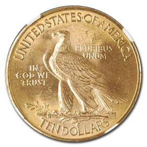 $10 U.S. GOLD INDIAN NGC64 CAC