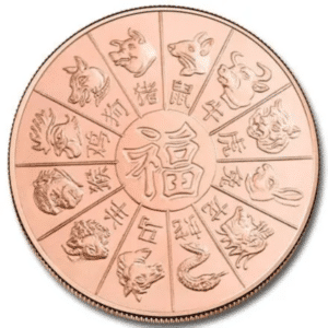 1 OZ COPPER ROUND LUNAR CALENDAR